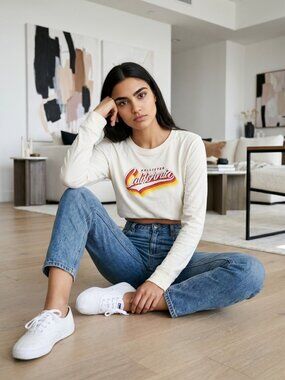 Relaxed Long-Sleeve Logo Graphic Baby Tee NEW!